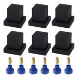 6 Acabamento Quadrado Metal Preto + 6 Adaptador Reg Docol