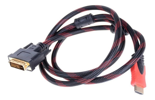 Cable  Dvi-d 24+1 Macho A Hdmi Macho Color Rojo Con Negro