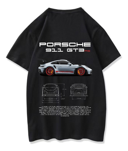 Playera Porsche 911 Gt3 Playera Negra Hombre/mujer Playeras