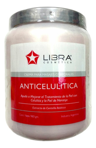  Crema Masajes Anti Celulitis 980 Gr Centella Libra - 3c