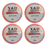 Kit 6 Gels X&d 15g Alomgamento Para Unha Pink Nude 