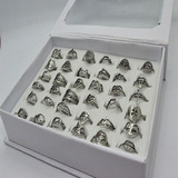 Pack X12 Anillos Acero Quirurgico Formitas Caladas Xmayor Ab