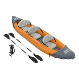 Kayak Inflable P/ 3 Personas Rapid X3 Hydro-force + 2 Remos Naranja