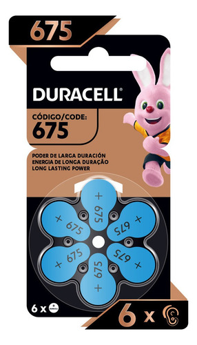 Pack 60 Pilas Duracell Auditivas Oxido Zinc-air #675