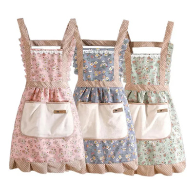 Delantal Cocina Tipo Vestido Con Bolsa Frontal Pack 3 Piezas Blue + Pink + Green | Envío gratis