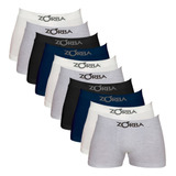 Kit Com 10 Cuecas Boxer Zorba 781 Algodão Sortida Masculino