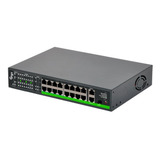 4 Switch Ativo 16 Portas Poe + 2 Uplink Sfp 250w Giga Gs0247