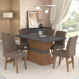 Conjunto Mesa Jantar 160cm Oslo Multimóveis Ex1010 Md/gf/cas