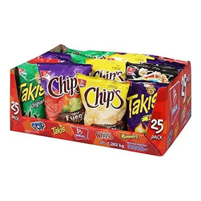 Botana Surtida Barcel Con 25 Pzas , Chips, Takis, Runners | Envío gratis