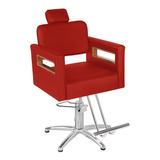 Cadeira Cabeleireiro Toscana Prime Fixa Vermelho - Pentapé