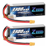 2 Baterias Lipo Zeee 14.8v 4s 50c 3300mah Soft Case Con Xt60