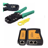 Kit Tester Utp Red + Pinza Crimpeadora Rj45 Rj11 Pela Cable