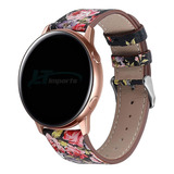 Pulseira Couro Floral Para Galaxy Watch Active 2 44mm (20mm)