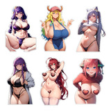 6 Pegatinas Stickers Calcomanías Anime Waifus Hentai Echhi