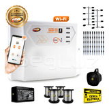 Kit Cerca Elétrica Industrial Wifi Big Hastes 200mts Bateria