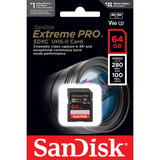 Cartao Sdxc  Sandisk Extreme Pro Uhs-ii 64gb, V60, 280 Mb/s