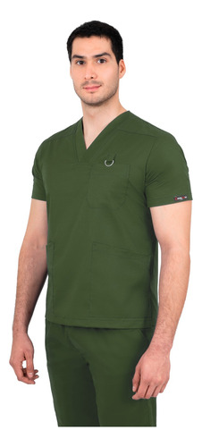 Uniforme Médico Quirúrgico Antifluidos Hombre Verde Militar