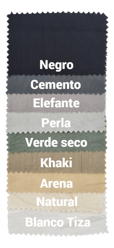 Tela Lienzo Arrugado 100% ALG Ancho 2.30 Colores Pack 10 Mts