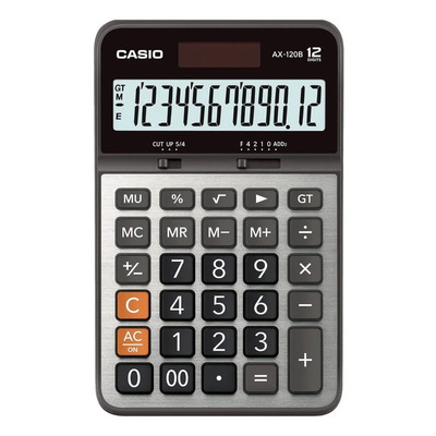 Calculadora De Escritorio Casio Ax-120b Gris 12 Dígitos | Meses sin interés