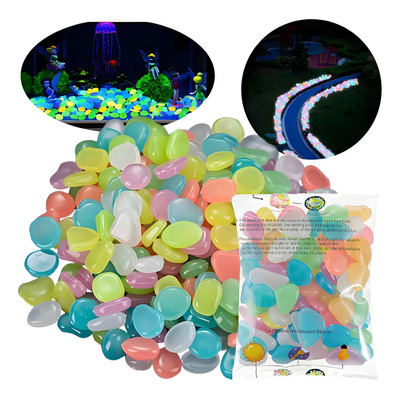 Velstron 500 Piedras Luminosas Fluorescentes Piedras Decorativas Piedras que absorben luz, reutilizables, ideales para acuarios, jardines y senderos | Meses sin interés