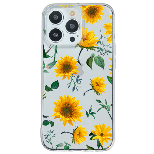 Funda Para iPhone Para Mujer Flores Girasoles Uso Rudo Tpu