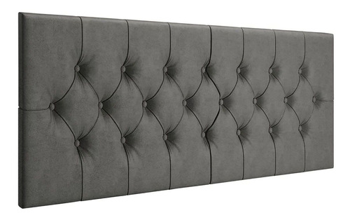 Respaldo De Sommier Aj Moveis Capitone Queen 160cm X 55cm Gris