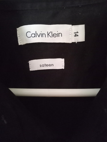 Camisa *calvin Klein*negro Saten Talle 14 Impecable Belgrano