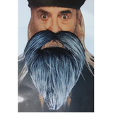 Barba Bigode Grisalha Viking Velho Postiça Falsa Disfarce