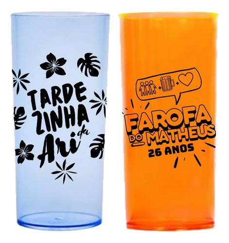 300 Copos Longdrink 320ml Personalizados Acrilico Frent/ver