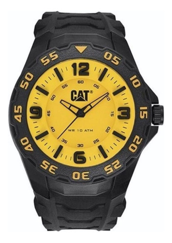 Reloj Cat Motion Lb.111.21.731 - Cat0155 Color De La Malla Amarillo/ Negro Color Del Bisel Negro Color Del Fondo Amarillo