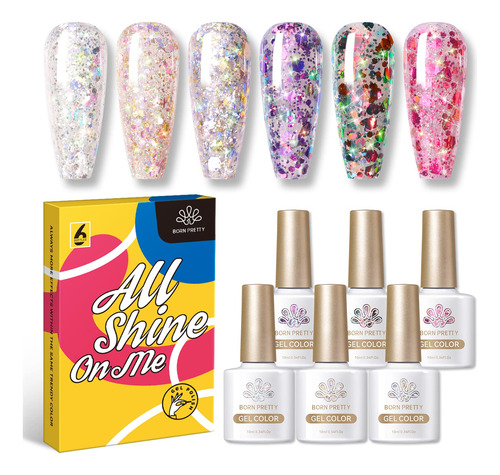 Born Pretty Kit De Esmalte De Uas De Gel Con Lentejuelas Bri