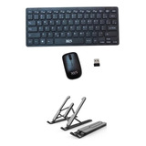 Kit Notebook Lenovo Mini Teclado + Mouse Wireless + Suporte 