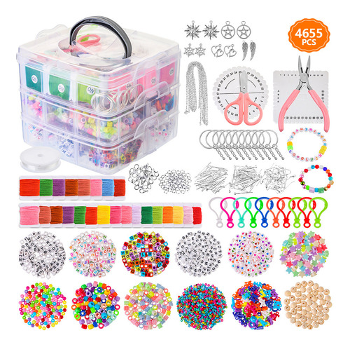 Kit De Suministros Para Hacer Joyas Y Pulseras 4655 Piezas/j