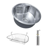 Bacha De Cocina Redonda 45 Cm +canasto+dispenserer No O37 A 