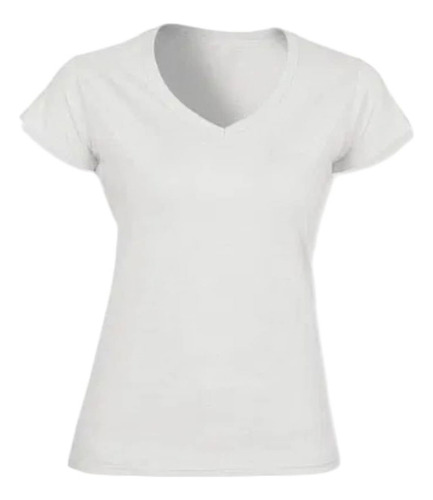 Remera Basica Escote En V De Modal Dama Manga Corta 