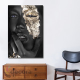 Cuadro Mujer Dorado Negro Elegante Artistica B5 60x90