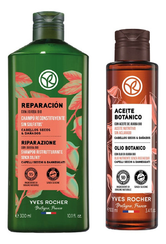 Yves Rocher Kit Reparador Shampoo Aceite Capilar