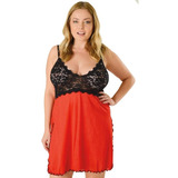 Camisolin Olimpia  Encaje Y Tul Talle Grande Babydoll Curvy