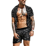 Conjunto De Hombre Con Estampado Premium De Ropa De Playa L