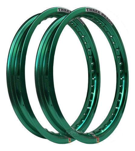 Aros Alumínio Threeheads Folhas Verde Titan Fan Ybr Rd