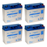 4 Baterías Ps-12280 12 Volts 28 Ah Power Sonic Recargables 