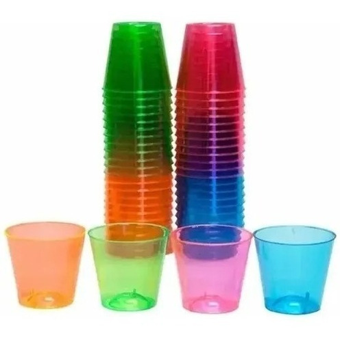 Vasos Fiesta 230 Ml 10 Und Colores Neón 