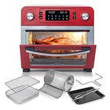 Deco Chef 24 Qt Encimera De Acero Inoxidable Rojo Horno Tost