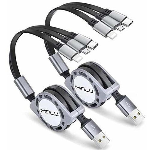 Minlu 4ft / 1.2m Cable De Cargador Rápido Multi-retráctil 