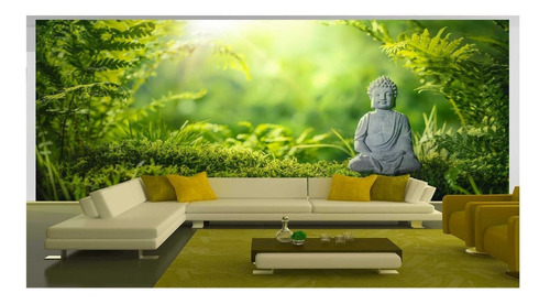 Adesivo De Parede Religioso Buda Budismo Grama 3d 3,5m² Rl63