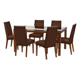 Juego De Comedor Barcelona 160x100 Silla Cadiz Pu Latam Home