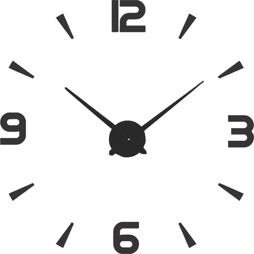 Reloj De Pared Moderno B2 40 Cm En Madera 6mm Calada Negro