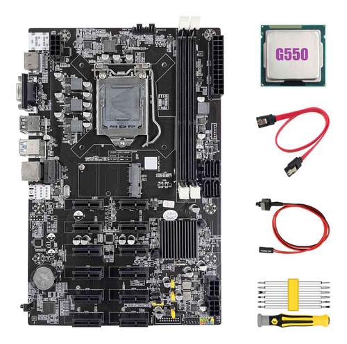 Placa Madre B75 Eth Mining, 12 Pcie+cpu G550+juego De Destor