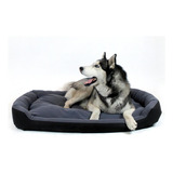 Cama Extra Grande Para Perro Resistente Color Negra / Gris