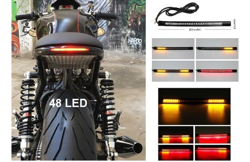 Tira De Led Moto Stop Direccionales Universal Cafe Harley Ch